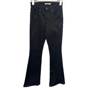 Levis  Jeans 726 Flare Women's Size 27  Denim Black Stretch 5 Pockets Zip Up